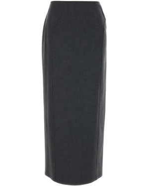 Jil Sander Rear-Slit Pencil Midi Skirt - Black