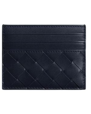 Bottega Veneta Intrecciato Two-Toned Card Holder - Blue