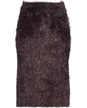 MM6 by Maison Margiela Solid-Colored Knit Flare Skirt - Brown