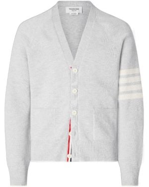 Thom Browne Bar Relaxed-Fit Cardigan - Grey