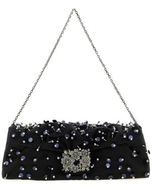 Roger Vivier Efflorescence Clutch Bag - Black