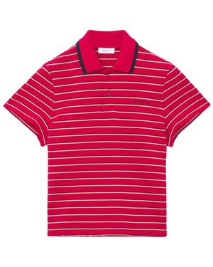McQueen Striped Logo Polo Shirt - Red