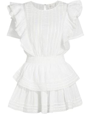 LoveShackFancy Ruffle Mini Dress - White
