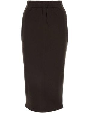 Prada Cotton Jersey Midi Skirt - Black