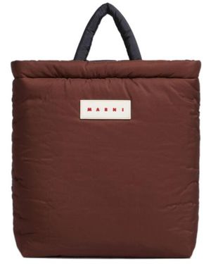 Marni Colour-Block Padded Tote Bag - Brown