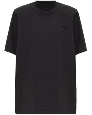 The Attico The Logo Embroidered Oversized T-Shirt - Black