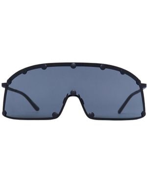 Rick Owens Shield-Style Stainless Steel Frame Sunglasses - Blue
