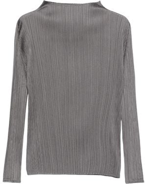 Pleats Please Issey Miyake Pleats Please Issey Miyake Mock Neck Long-Sleeved Top - Grey