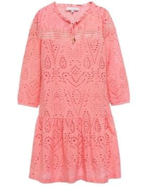 Heidi Klein Broderie Anglaise Cotton Minidress - Pink