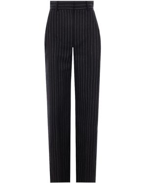 McQueen High-Waisted Pleated Trousers - Blue
