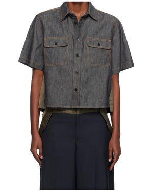 Sacai Double-Pocket Denim Shirt - Grey
