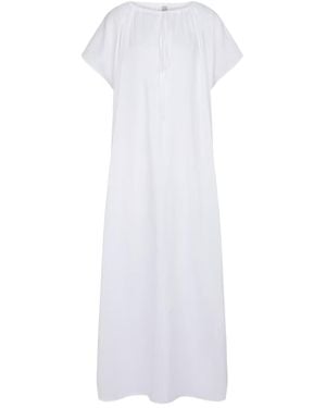 TOTEME Round Neck Short Sleeve Dress - White