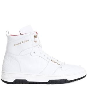 Giuliano Galiano Legend Crocodile-Effect Trainers - White