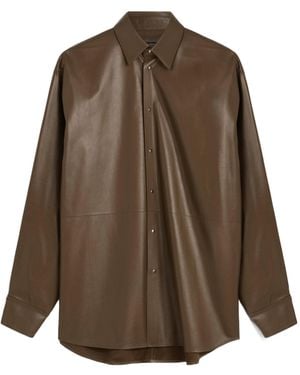 Phoebe Philo Leather Shirt - Brown