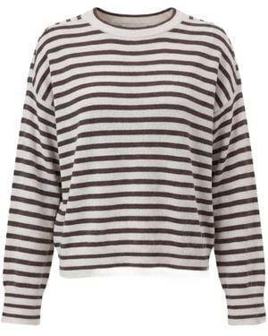 Closed Striped Knitted Jumper - Blue