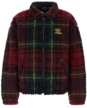 Polo Ralph Lauren Checked Teddy Zip Jacket - Red