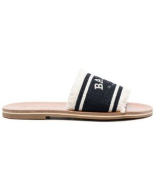 Bally Logo Slippers - White