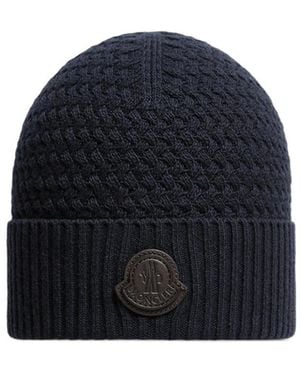 Moncler Cable Knit Hat - Blue