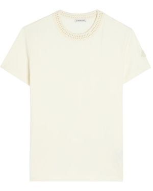 Moncler Cotton Crew Neck T-Shirt - White