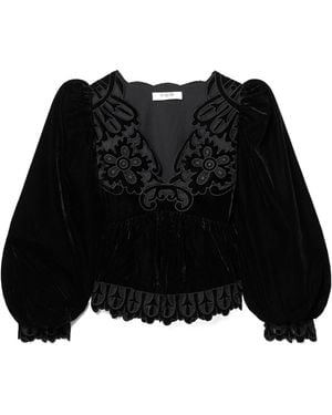 Sea Silk Mesh Trimmed Shirt - Black