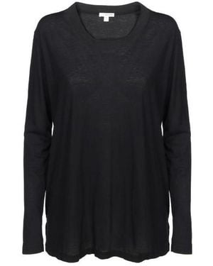 James Perse Long-Sleeved Cotton Jersey T-Shirt - Black