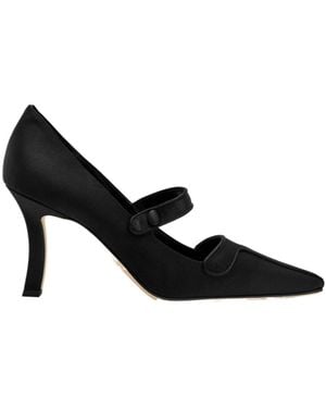 Manolo Blahnik Ganeus 90 Satin Pumps - Black
