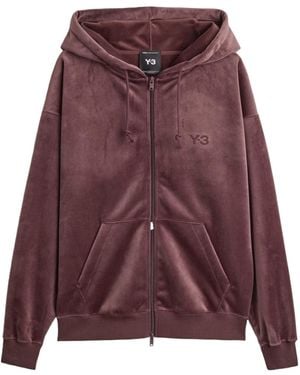Y-3 Ribbed Zip-Up Hoodie - Purple