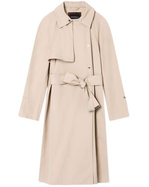 Emporio Armani Button-Up Belted Coat - Natural