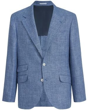 Brunello Cucinelli Single-Breasted Blazer - Blue