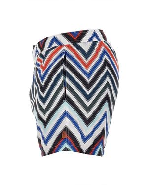 Missoni Zigzag Printed Wide-Leg Swim Trunks - Blue