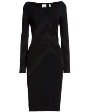 Burberry Fitted Knitted Dress - Black