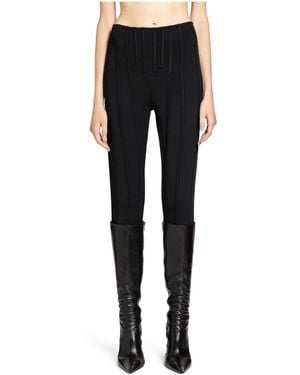 Mugler Piped-Boning Waist Leggings - Black