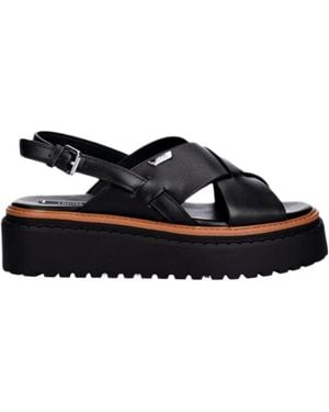 Liu Jo Crossover Flatform Sandals - Black