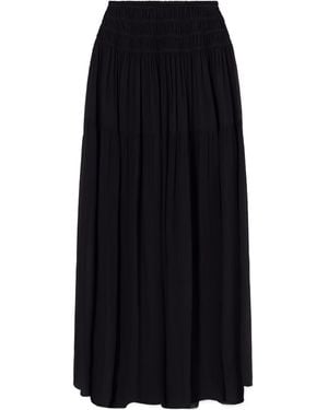 Eres Elastic Waist Midi Skirt - Black
