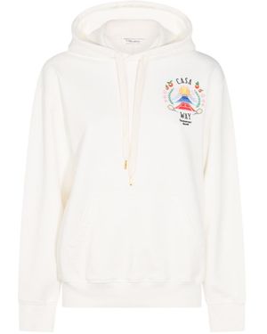 CASABLANCA Casa Way Printed Drawstring Hoodie - White