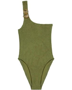 Reina Olga One-Shoulder One-Piece Swimsuit - Green