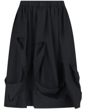 Comme des Garçons Comme Des Garçons Elastic Waist Midi Skirt - Black