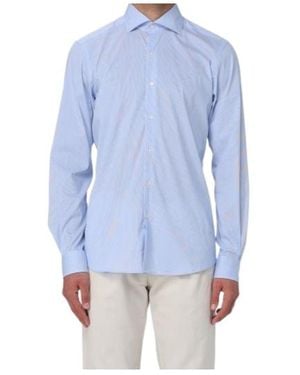 Fay Patterned Cotton Shirt - Blue