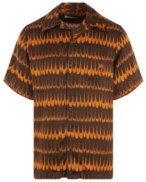 Wales Bonner Geometric-Printed Buttoned Shirt - Brown