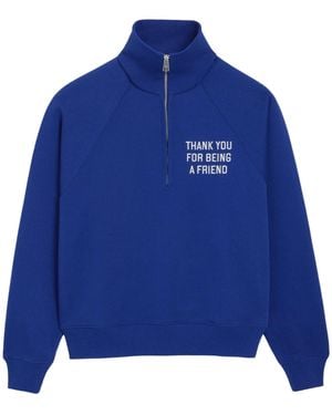 Ami Paris Ami Zipped 'Thank You For Being A Friend' Sweatshirt - Blue