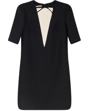 Valentino Bow Detailed Short-Sleeved Dress - Black