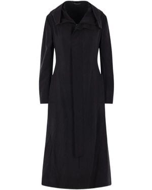 Yohji Yamamoto Hooded Zip Coat - Black