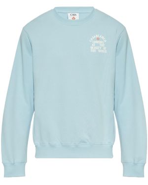 CASABLANCA Logo Printed Crewneck Sweatshirt - Blue