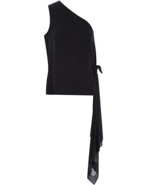 Givenchy One-Shoulder Laser-Cut Top - Black