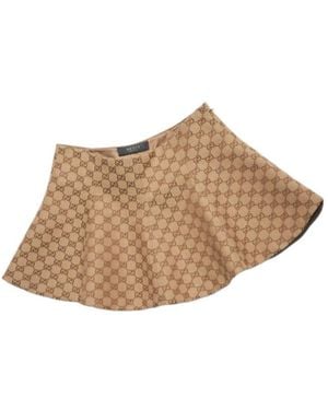Gucci Gg Flounced Skirt - Brown