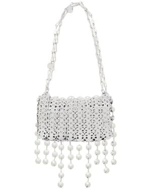 Rabanne Round Decorative Tassel Shoulder Bag - White