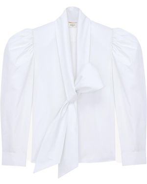 Saint Laurent Ballon-Sleeve Blouse - White