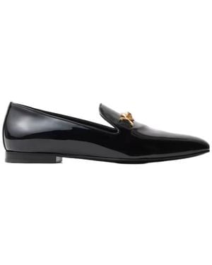 Versace Gala Patent Slippers - Black