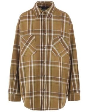 Haikure Chequered Long-Sleeve Shirt - Natural