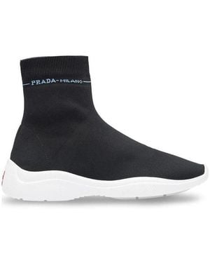 Prada Strapless High-Top Sneakers - Black
